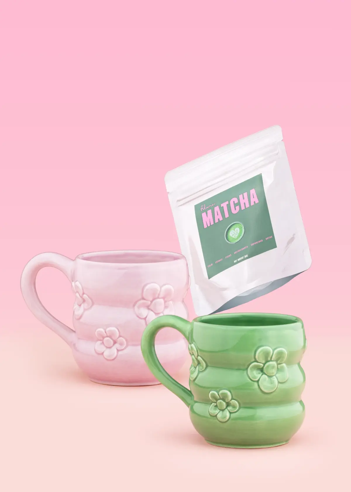 Matcha Mugs & Powder Set